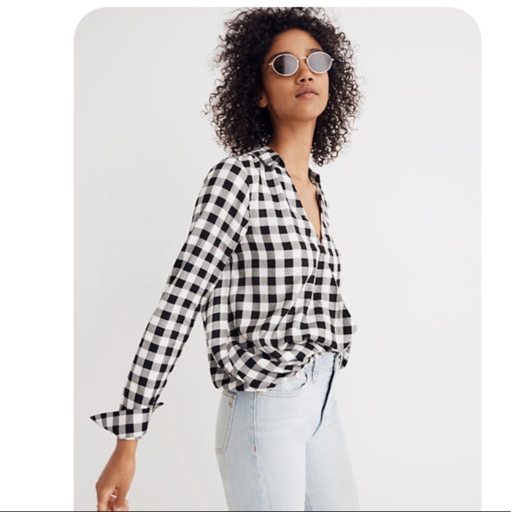 Madewell Wrap-front Shirt in Buffalo Check
